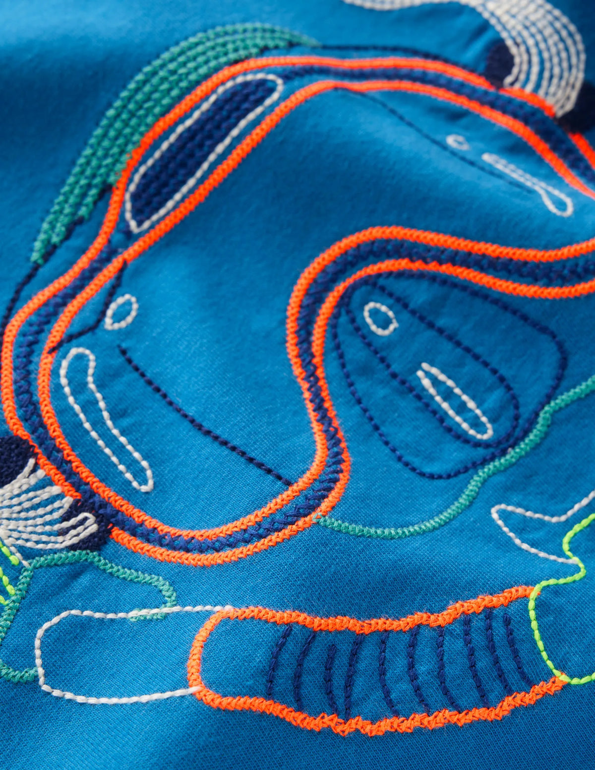 Linear Stitch T-shirt-Brilliant Blue Snorkel