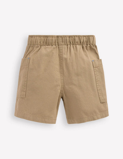 Cotton Pocket Shorts-Macadamia