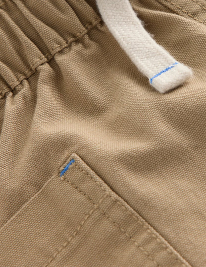 Cotton Pocket Shorts-Macadamia