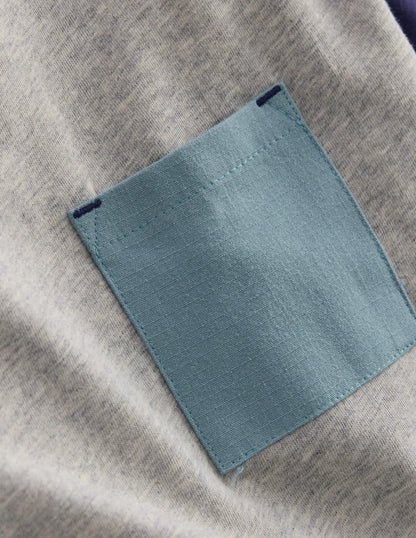 Relaxed Ripstop Pocket T-shirt-Grey Marl