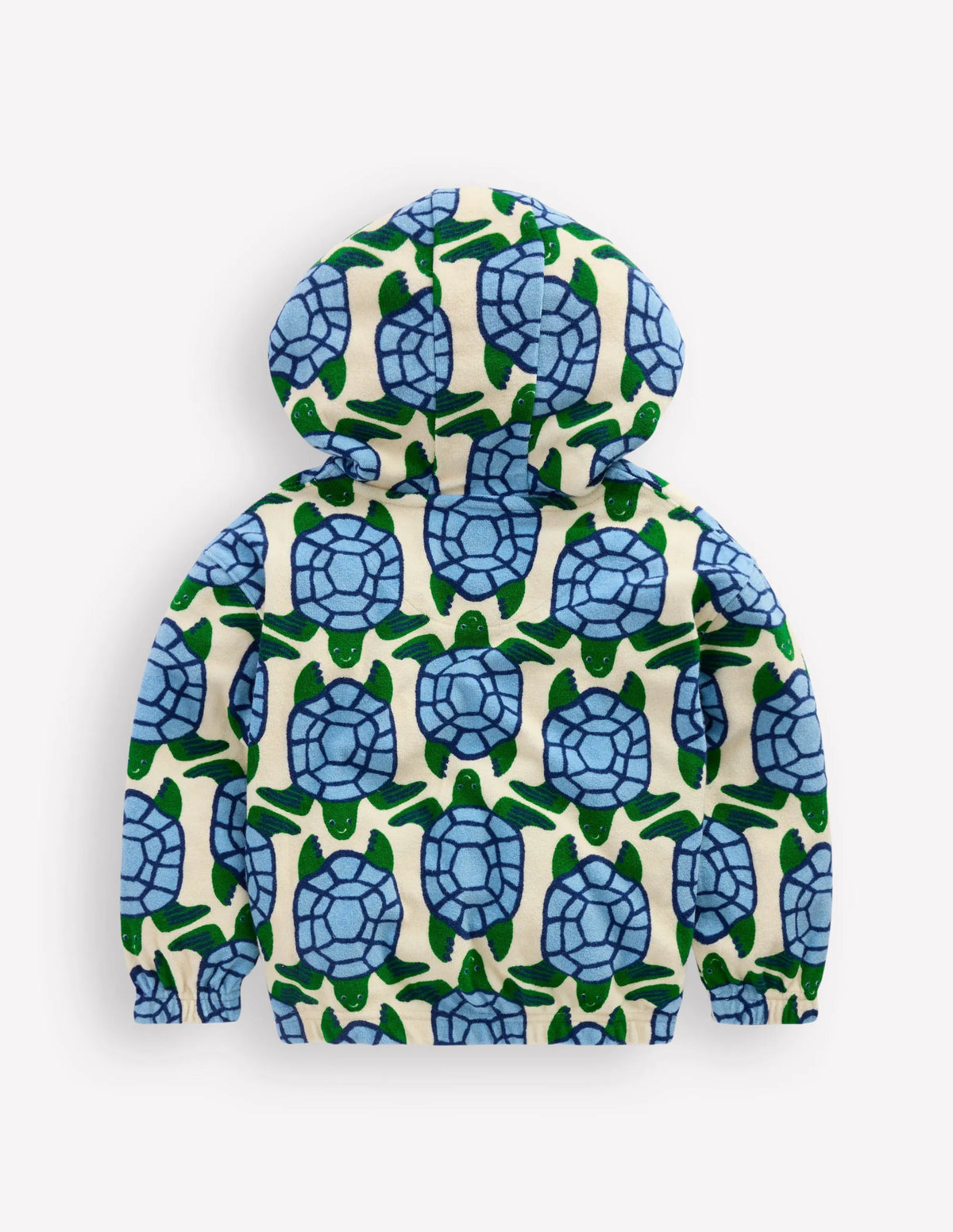 Towelling Pop-over Hoody-Calico White Turtles