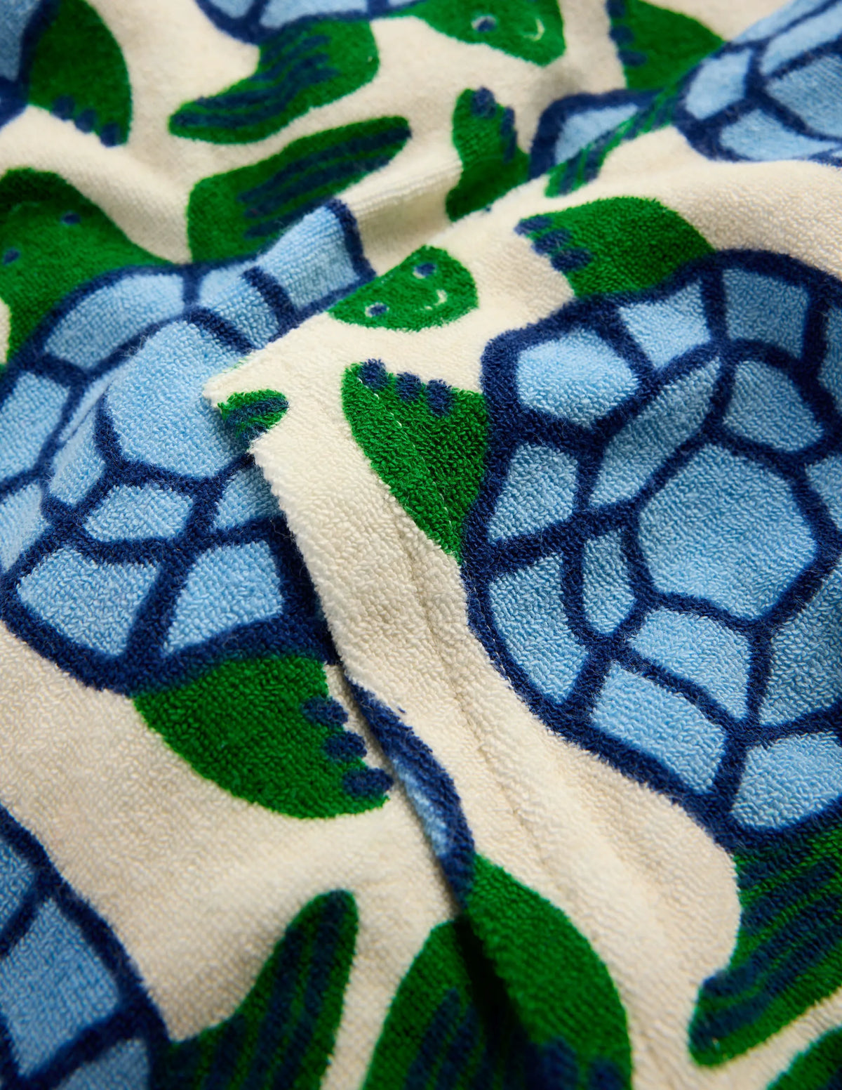 Towelling Pop-over Hoody-Calico White Turtles