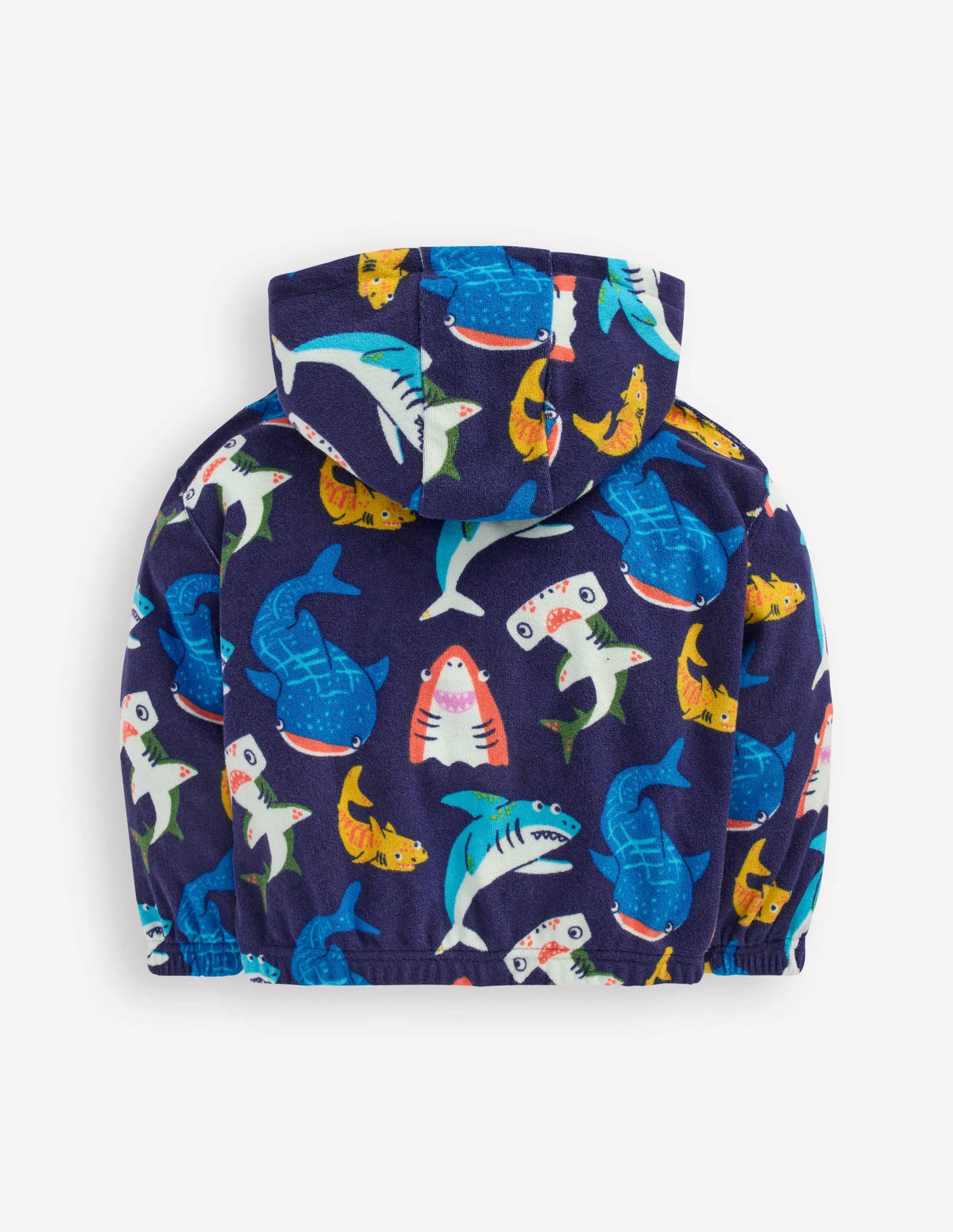 Towelling Pop-over Hoody-College Navy Sharks
