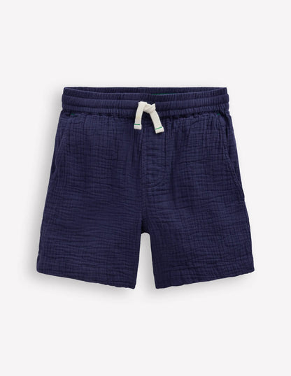 Double Cloth Shorts-Navy