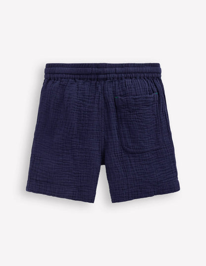 Double Cloth Shorts-Navy