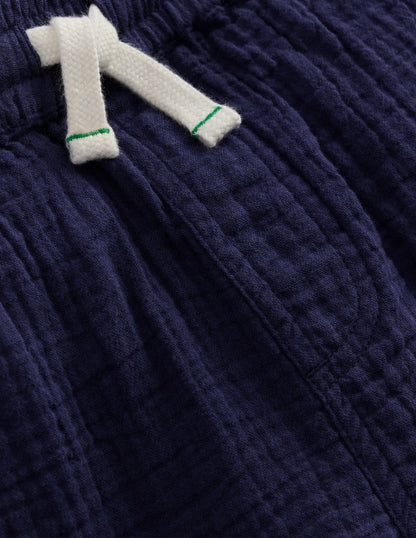 Double Cloth Shorts-Navy