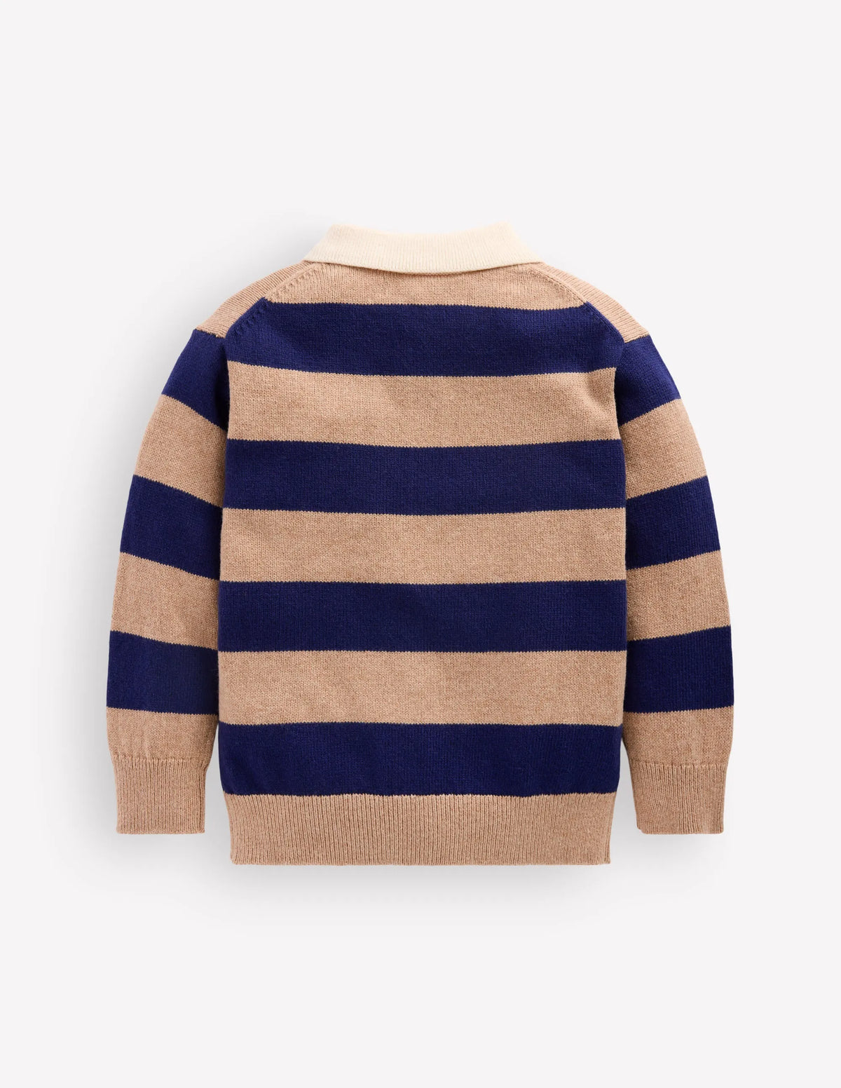 Knitted Rugby Jumper-Blue and Brown Stripe