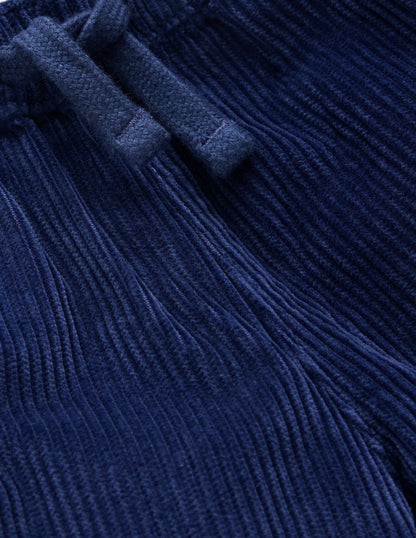 Straight Cord Trousers-Navy