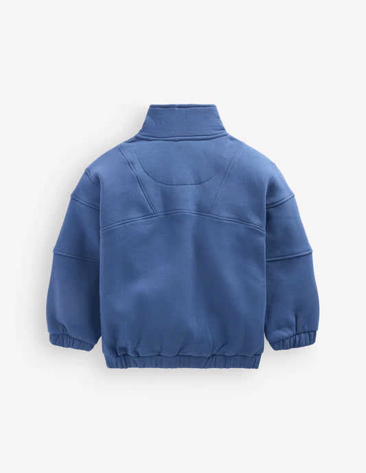 Half-zip Sweatshirt-Denim Blue