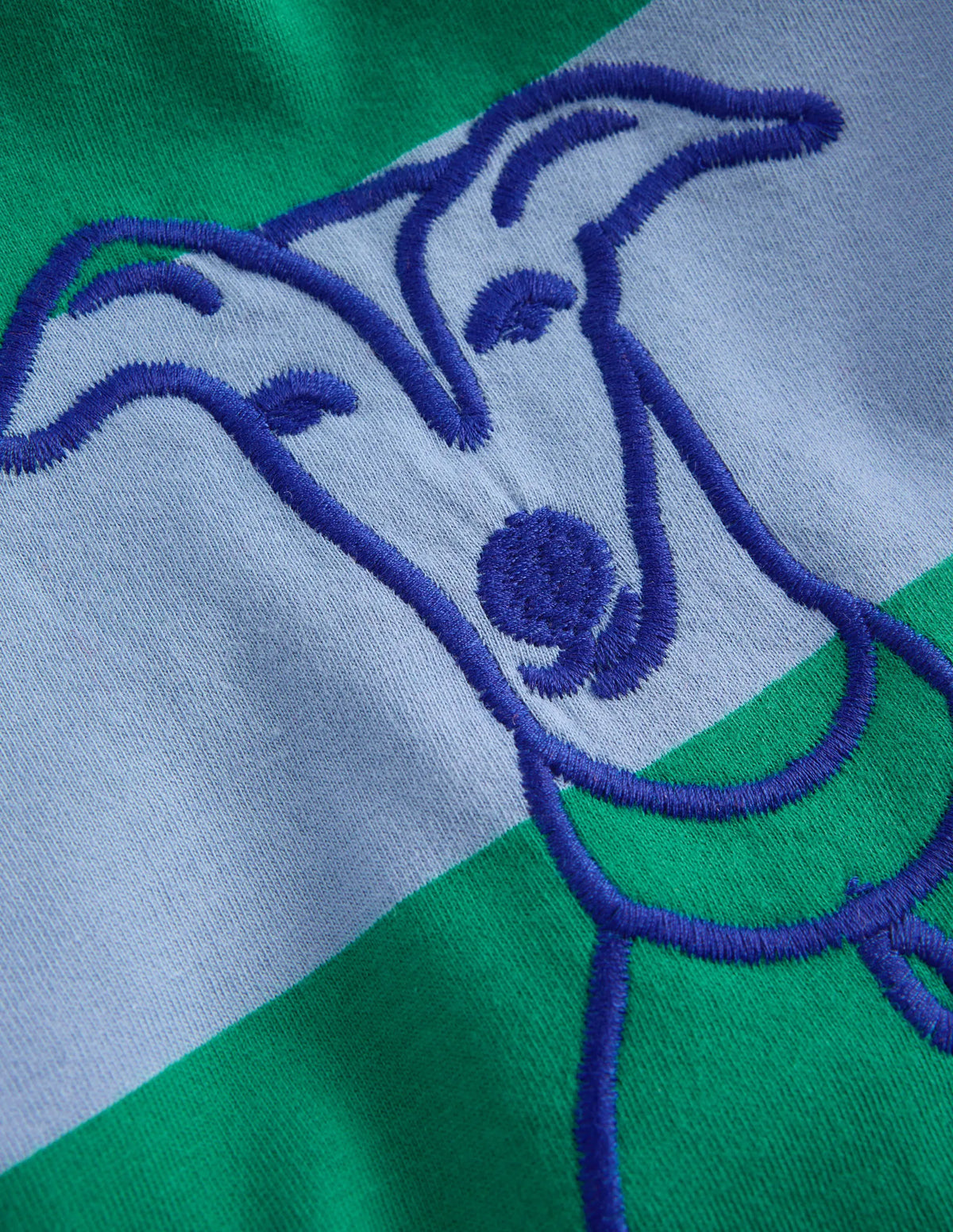 Striped Stitch Detail T-Shirt-Dog