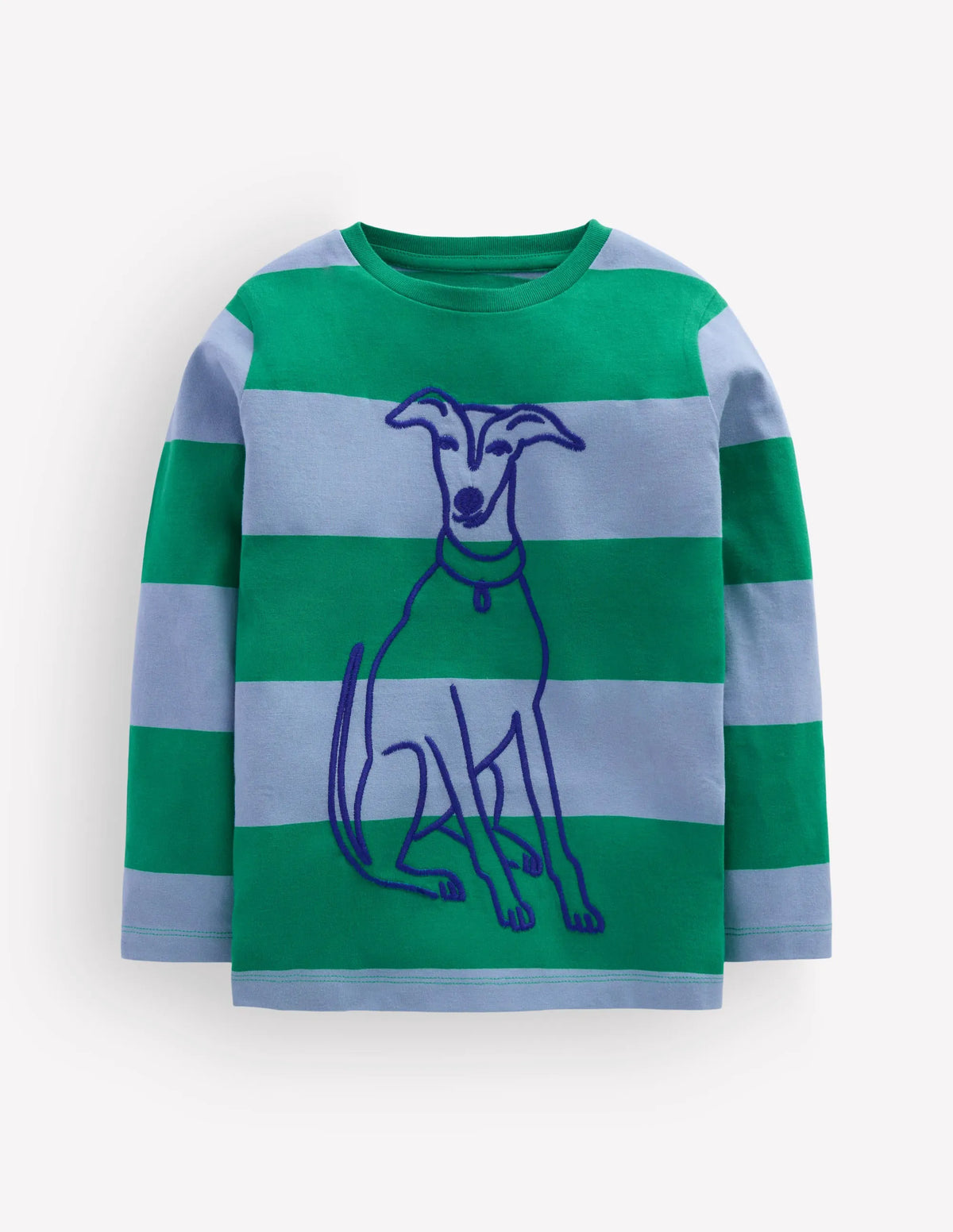 Striped Stitch Detail T-Shirt-Dog