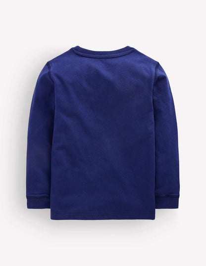 Neon Superstitch T-shirt-College Navy Dino