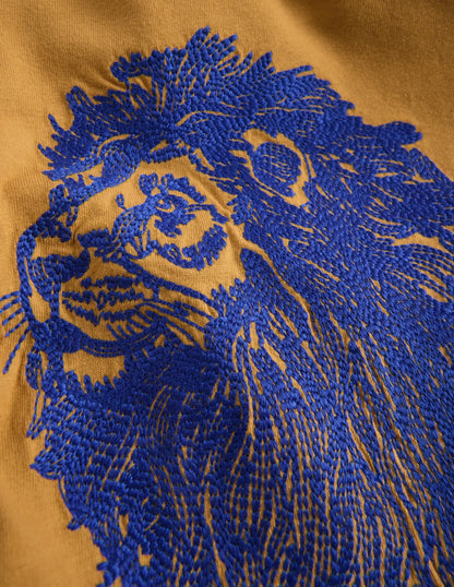 Neon Superstitch T-shirt-Gold Wheat Lion