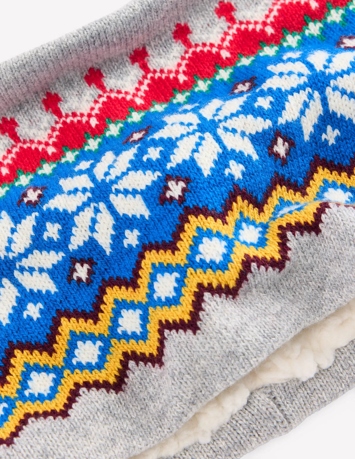 Fair Isle Snood-Grey Marl