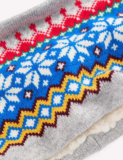 Fair Isle Snood-Grey Marl
