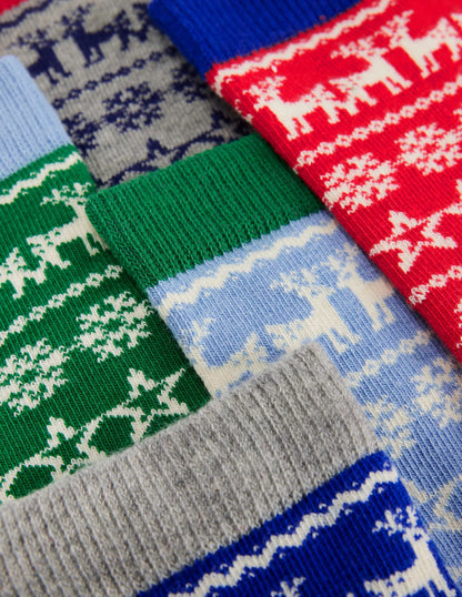 5-pack Socks-Fair Isle