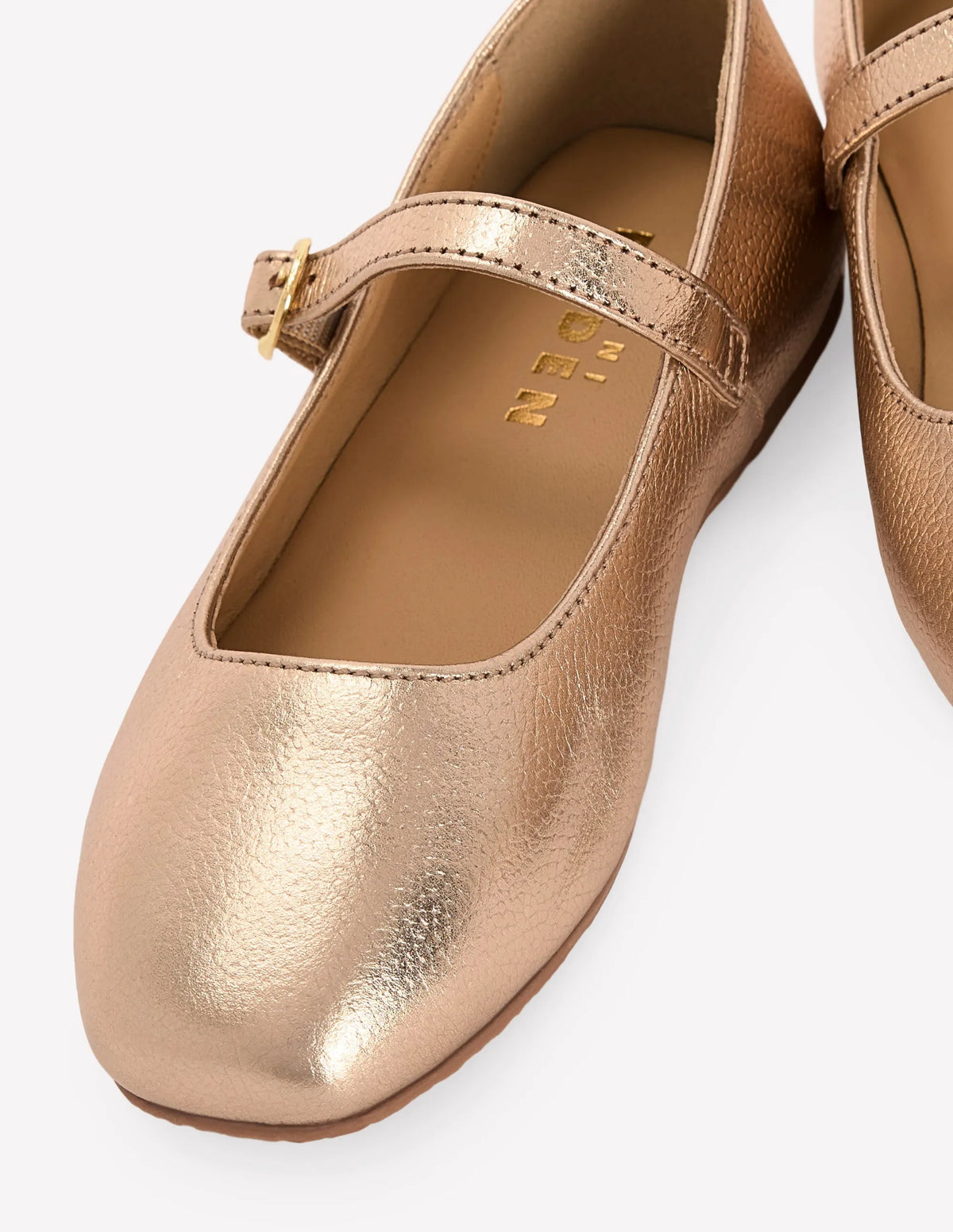 Square Toe Mary Janes-Gold