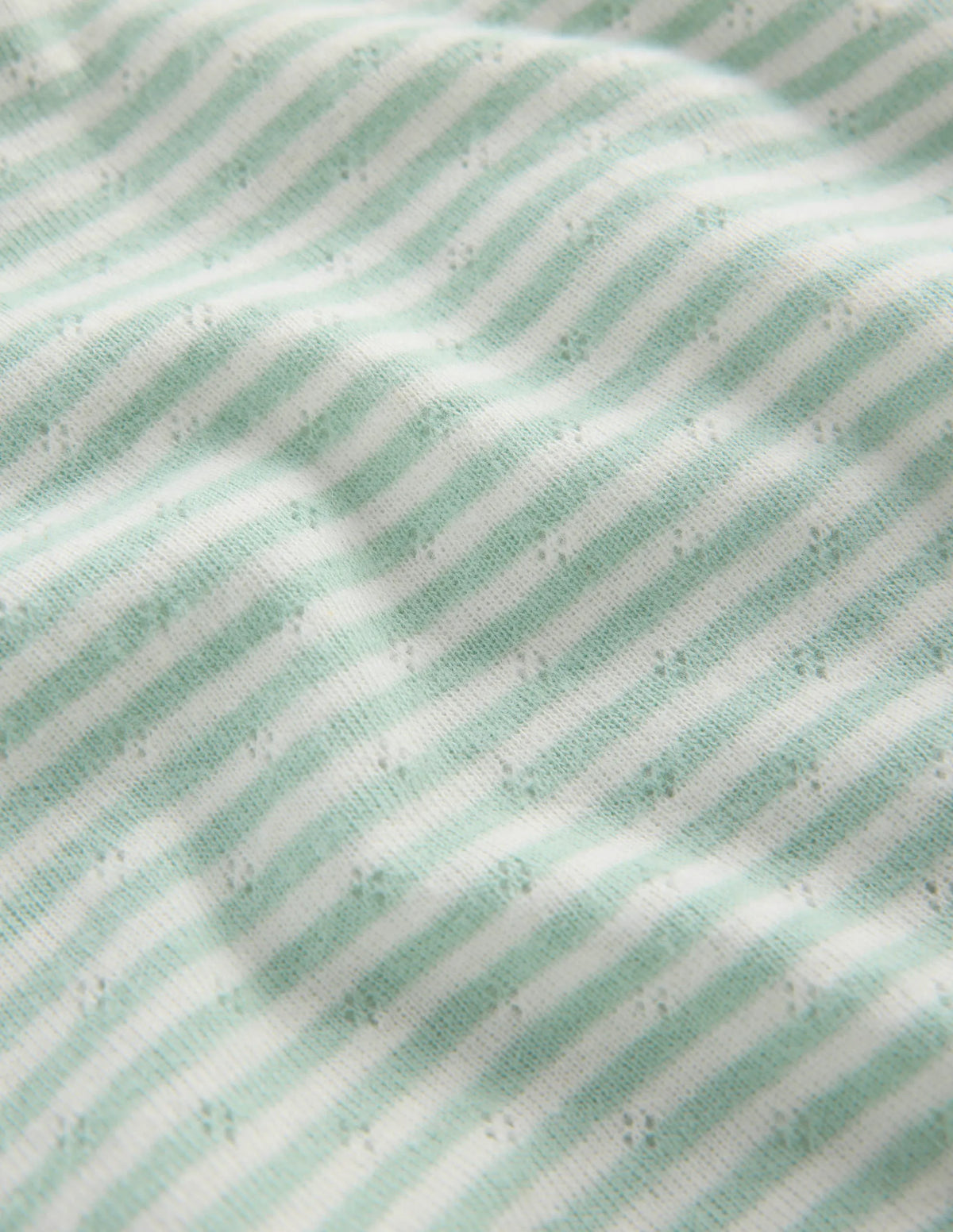Long Sleeve Pointelle Top-Misty Blue Stripe