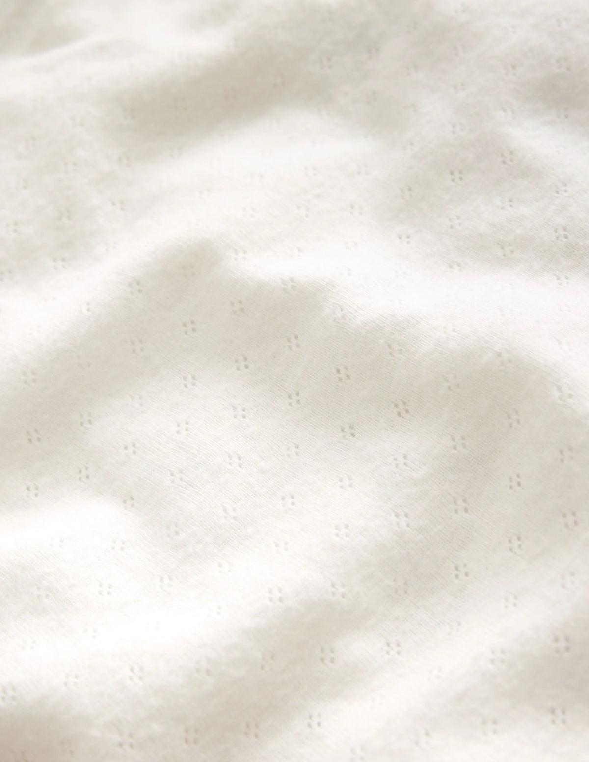Long Sleeve Pointelle Top-Soft Ivory
