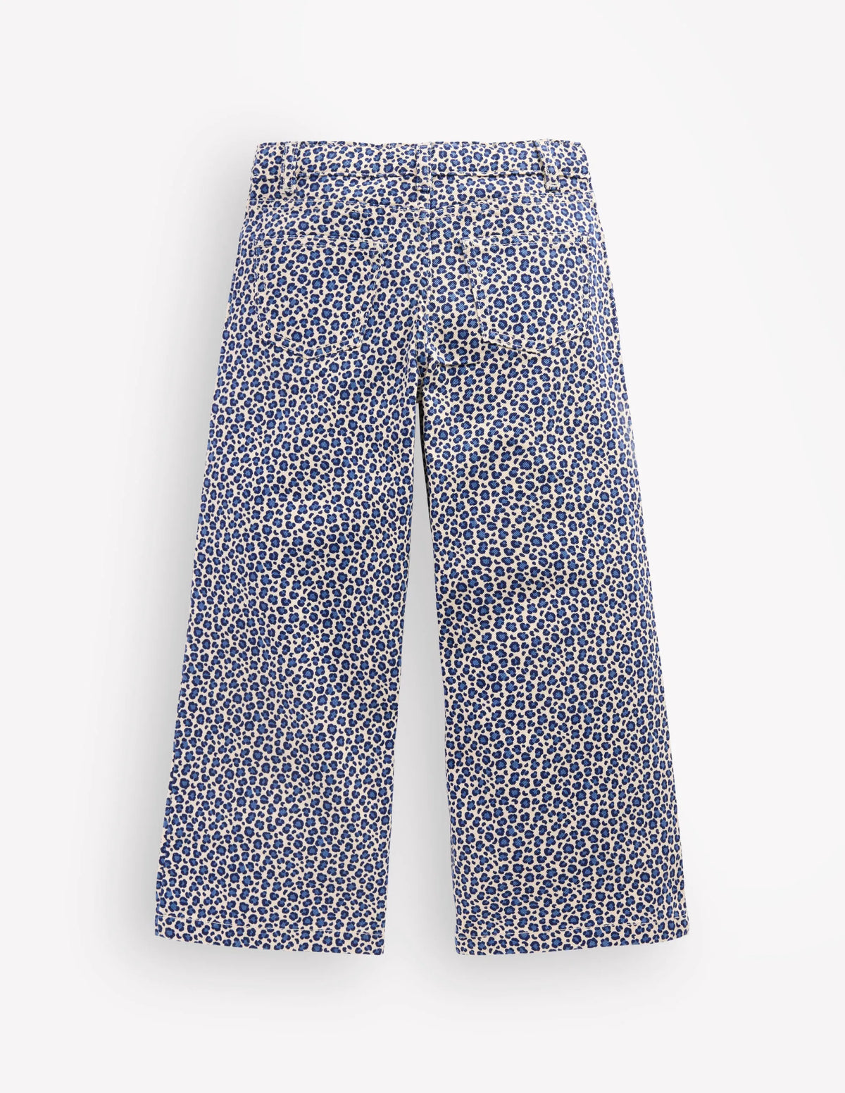 Wide Leg Jean-Calico White/ Blue Leopard