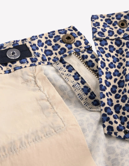 Wide Leg Jean-Calico White/ Blue Leopard