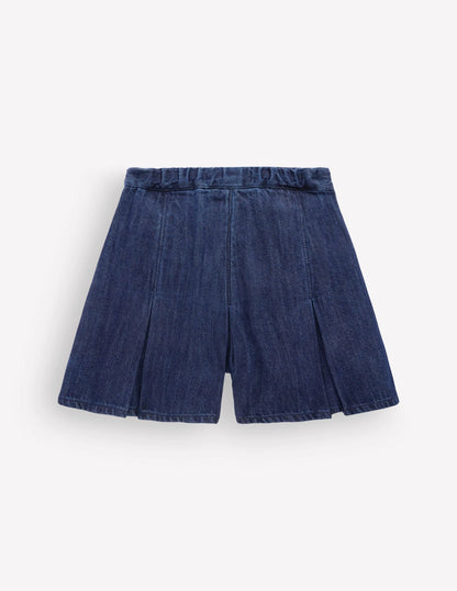 Pleated Skort-Denim