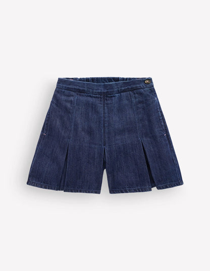 Pleated Skort-Denim
