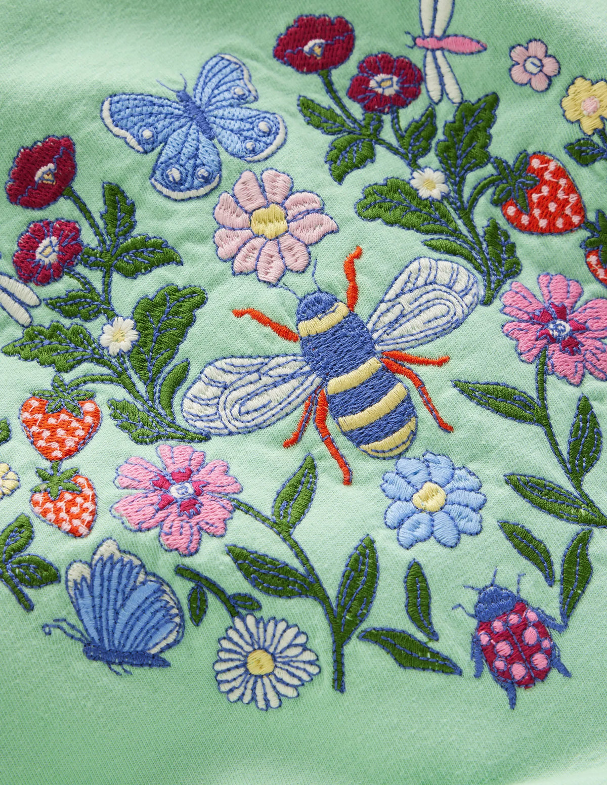 Long Sleeve Superstitch Tee-Pistachio Green Bee