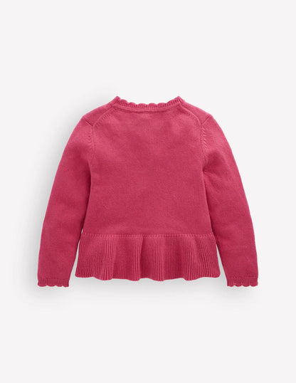 Pretty Peplum Cardigan-Winter Blush
