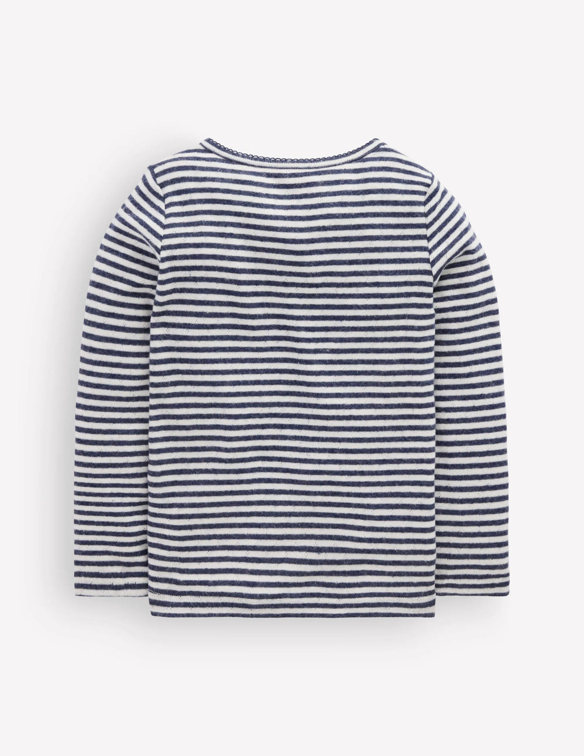 Long Sleeve Henley Top-Soft Ivory/ Navy Stripe
