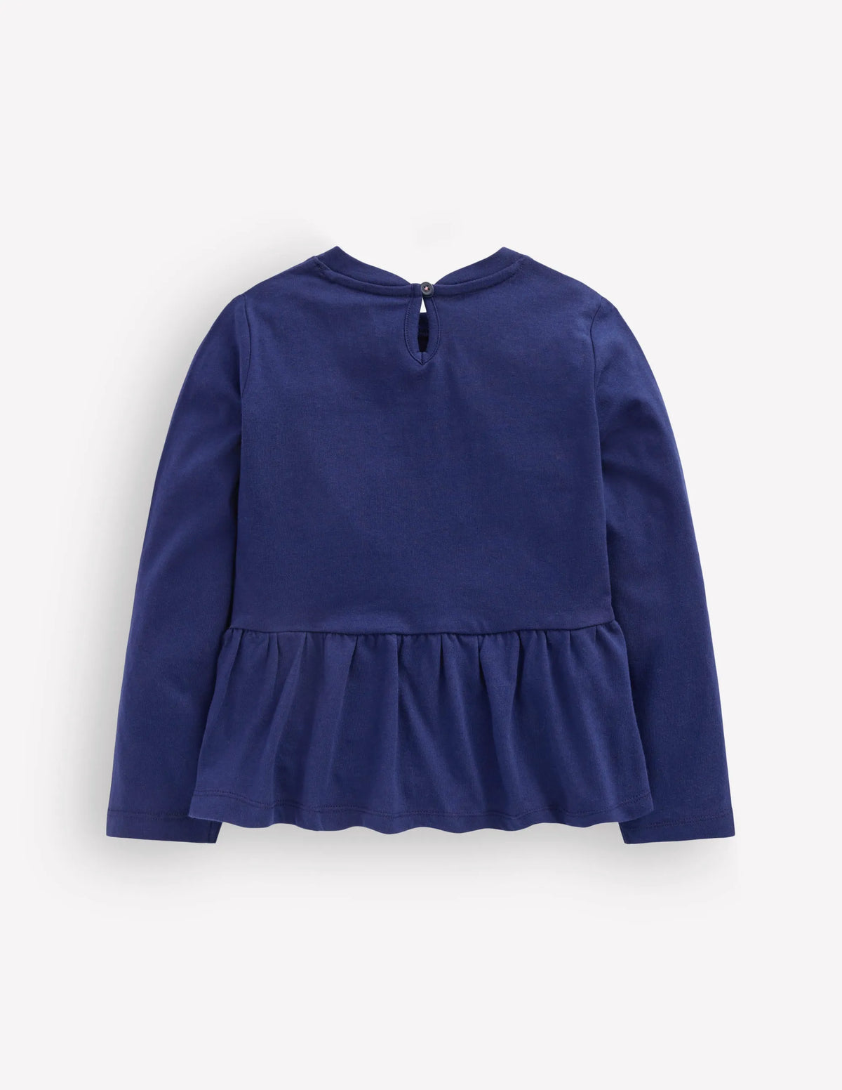 Long Sleeve Peplum Top-College Navy