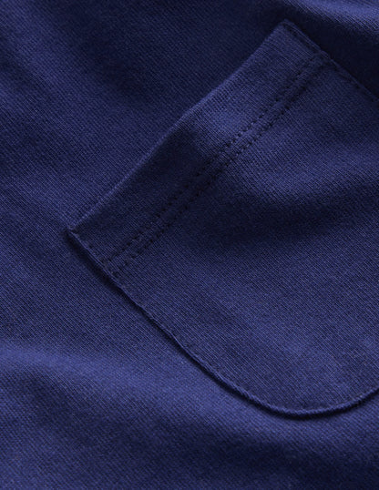 Long Sleeve Peplum Top-College Navy