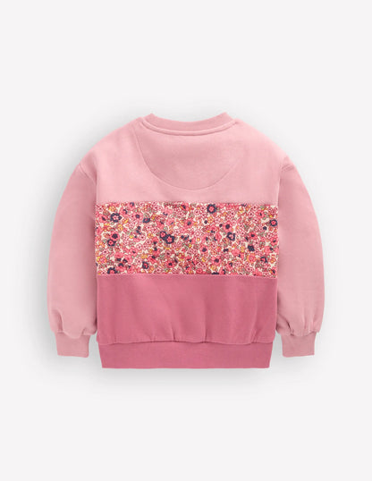 Relaxed Panel Sweatshirt-Formica Pink Floral