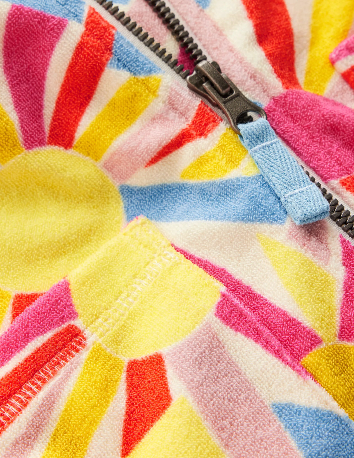 Romie Towelling Zip Throw-On-Ivory Sunburst