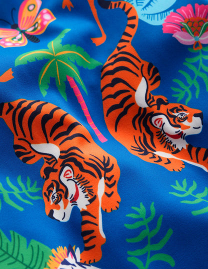 Hallie Frill Strap Swimsuit-Jungle Placement