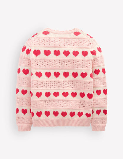 Pretty Scallop Cardigan-Chalk Pink