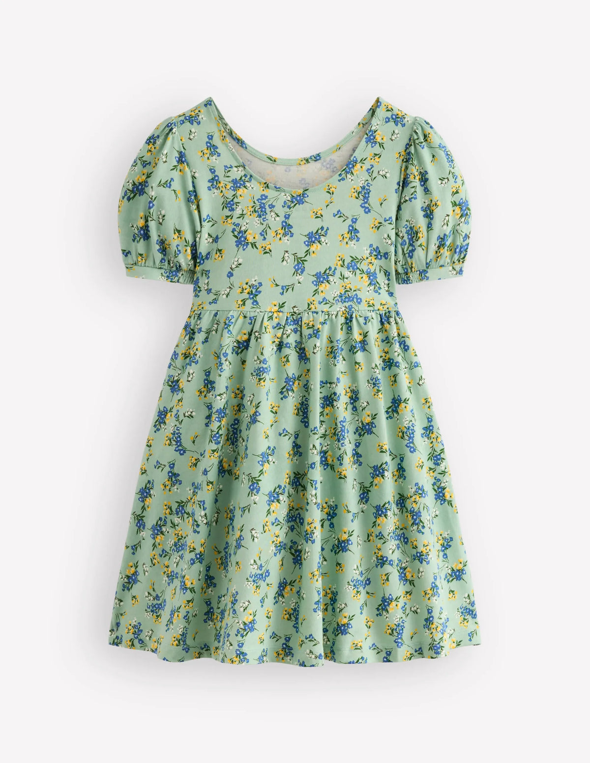 Ballerina Jersey Dress-Green Floral