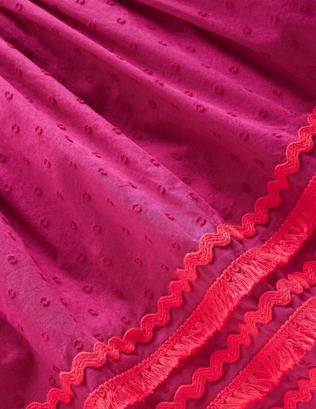 Flutter Sleeve Ric Rac Dress-Bright Pink