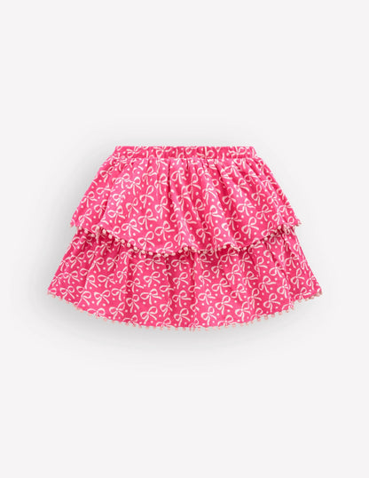 Ruffle Jersey Skort-Pink Ribbon