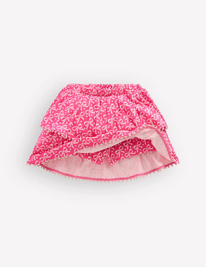 Ruffle Jersey Skort-Pink Ribbon