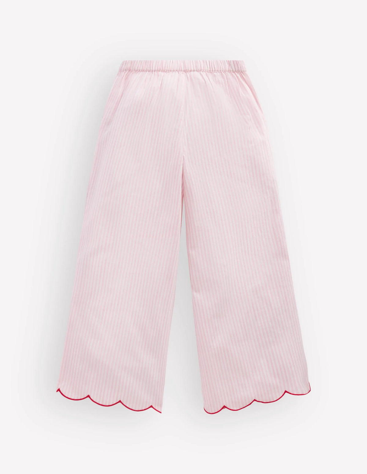 Scallop Hem Pants-Chalk Pink/ Ivory Floral