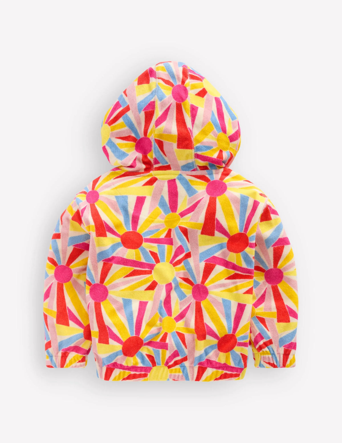 Relaxed Towelling Hoodie-Ivory Sunburst