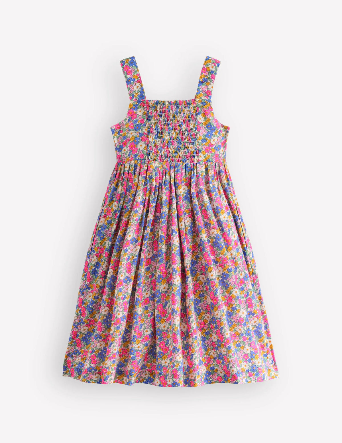 Remy Button Through Dress-Pink Ditsy Floral