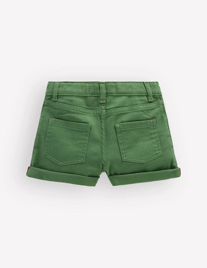 Denim Shorts-Safari Green