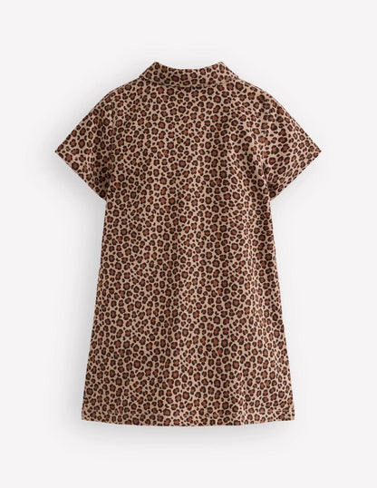 Denim Shirt Dress-Leopard