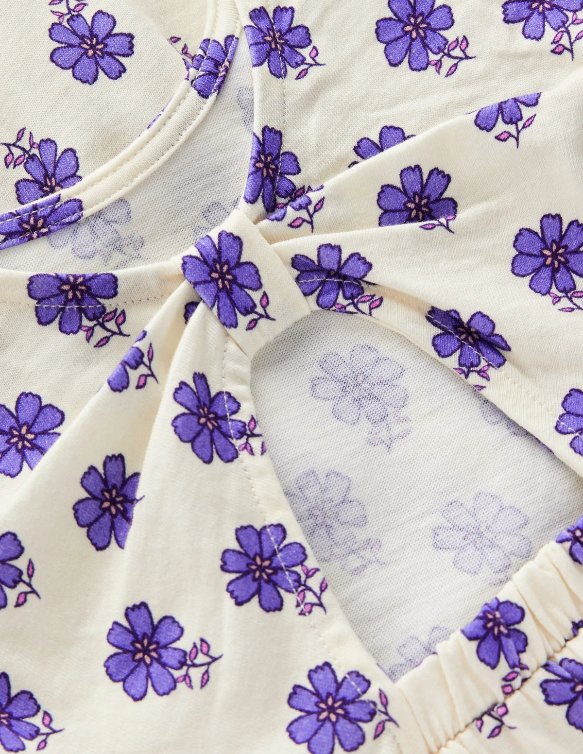 Clover Bow Back Jersey Dress-Multi Woodblock