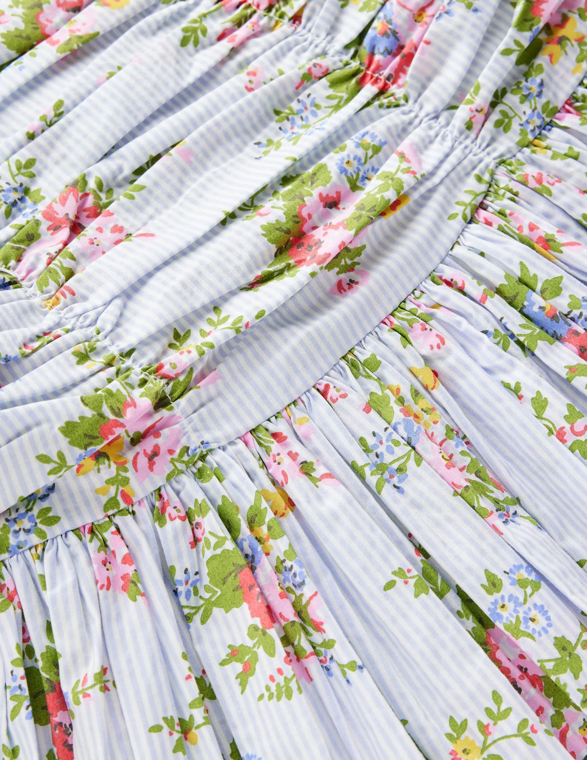 Ruched Bodice Bubble Dress-Vintage Floral