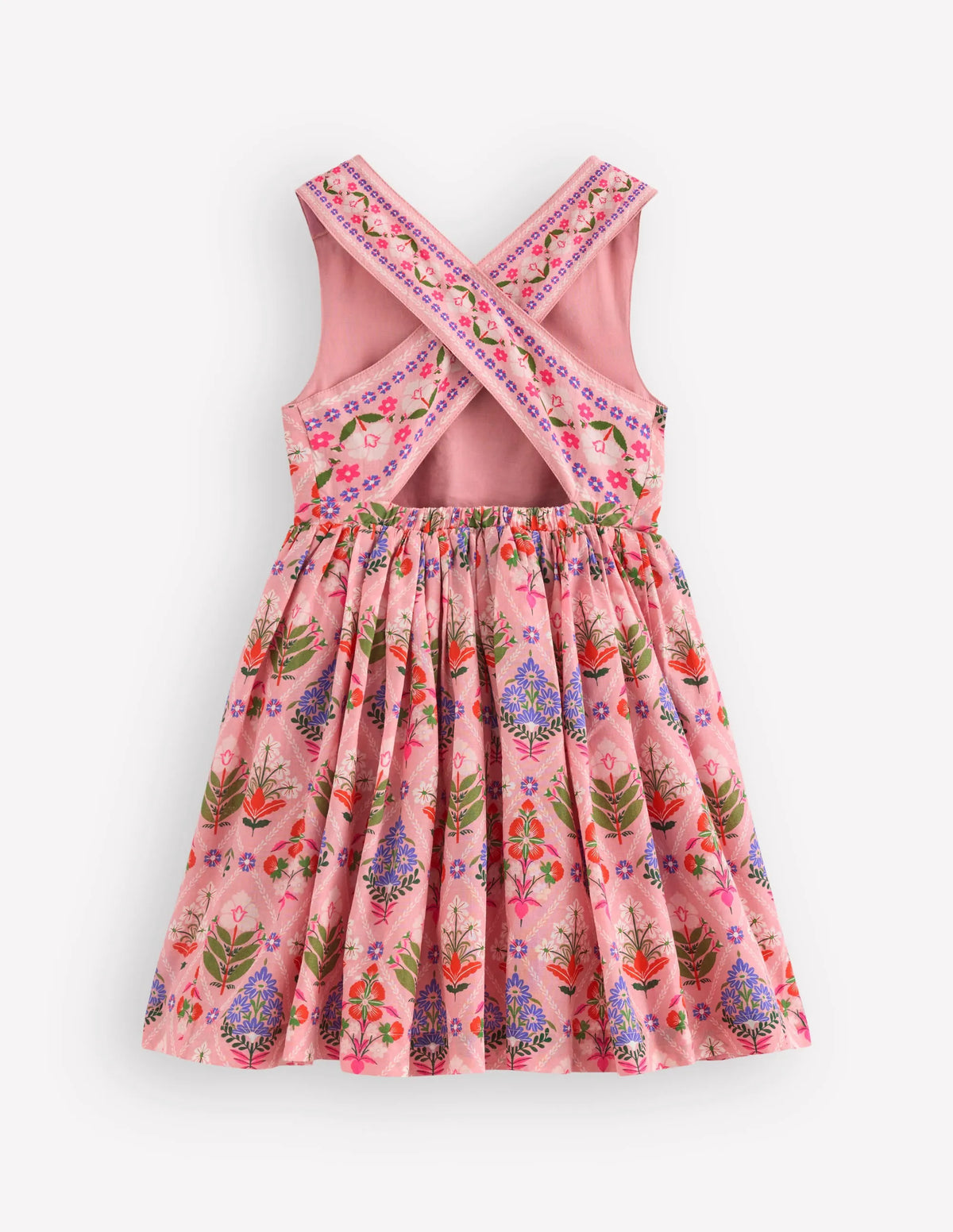 Harper Cross-Back Dress-Multi Diamond Floral