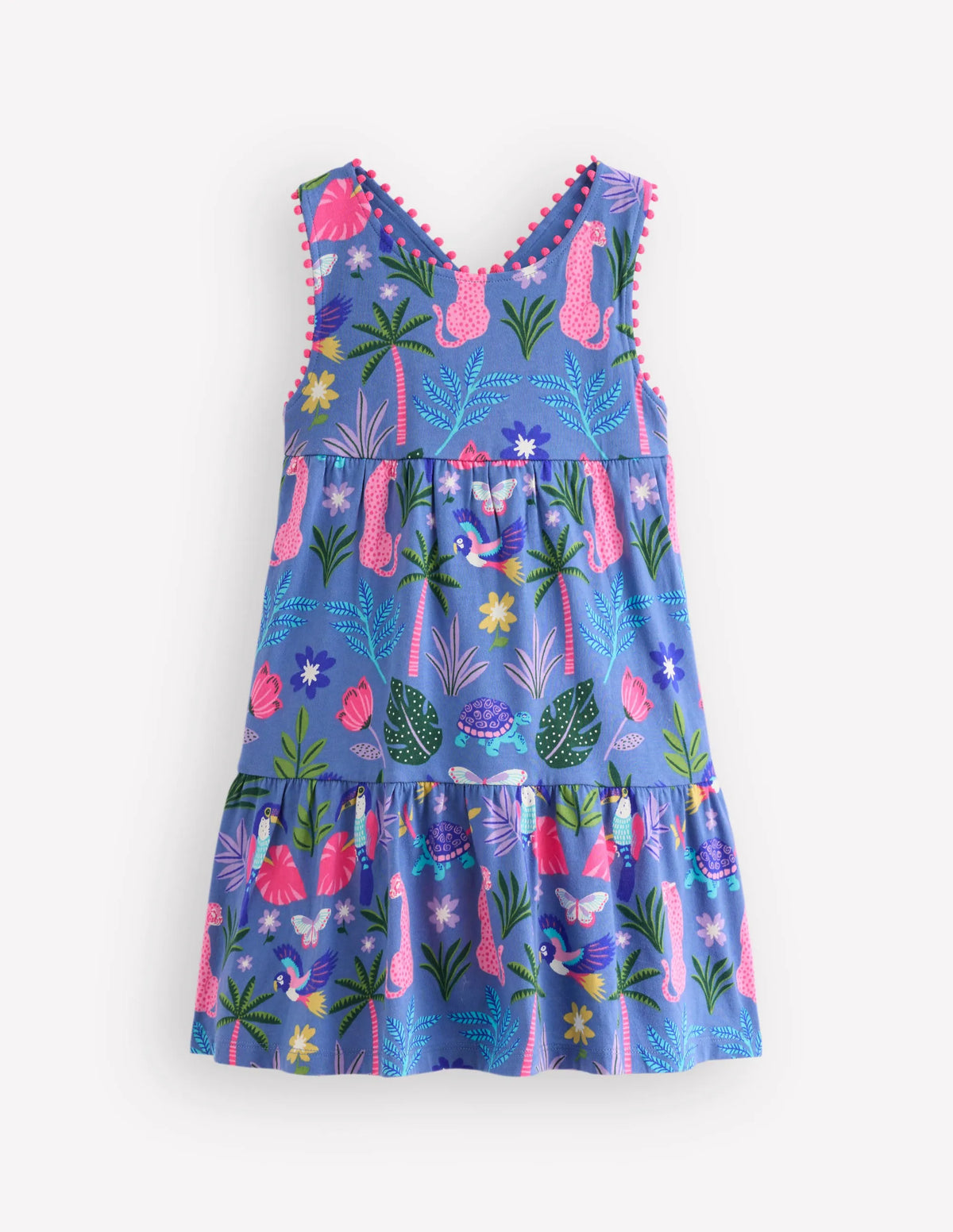 Jersey Cross-back Dress-Quiet Harbour Animal Palm
