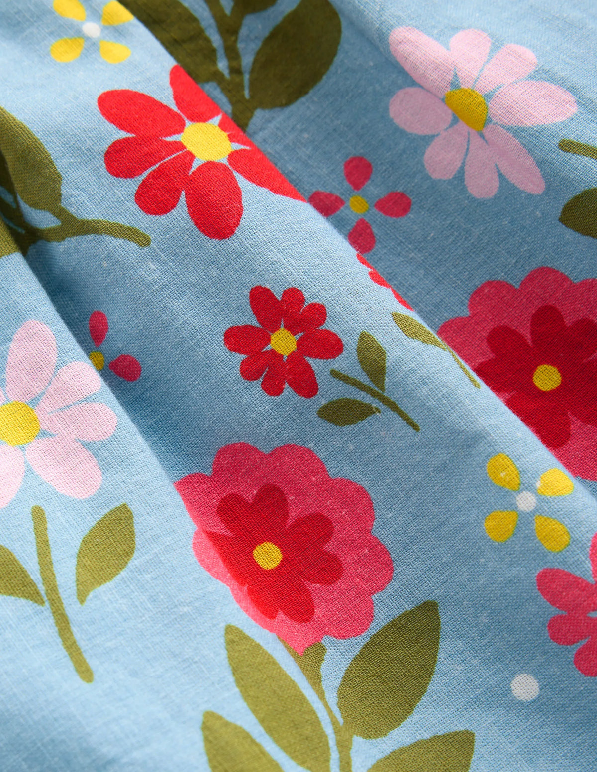 Ruffle Strap Sundress-Vintage Blue Floral Placement